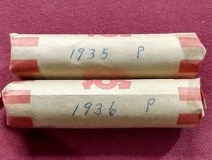 (2) Wheat Penny Rolls - 1935 & 1936