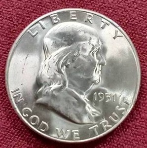 Beautiful 1951-S Franklin Half Dollar
