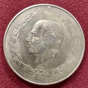 1954 Mexico Silver 5 Peso Coin