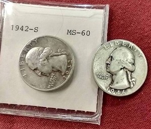 (2) 90% Silver Washington Quarters