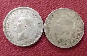 (2) Silver Canadian Quarters