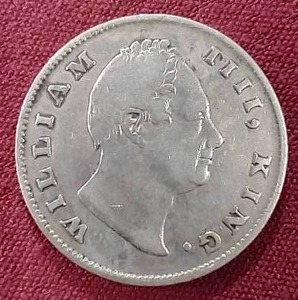 1835 East India Silver 1 Rupee Coin