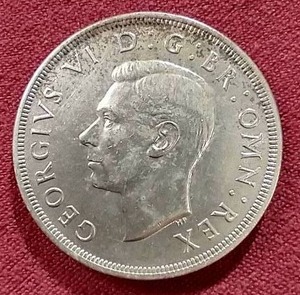1937 British Silver Crown Coin