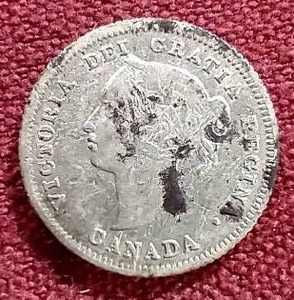 1880 Canada Silver 5 Cent Coin
