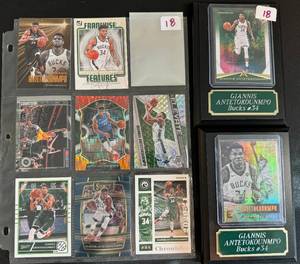 NBA Giannis Antetokounpo - 10 Card Lot - 2 in Plaques Trading Cards