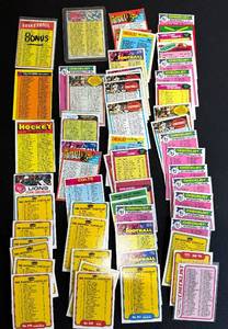Lot of Vintage MLB NFL Trading Card Checklists (Mostly 1970s)