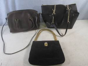 lot 17 image: (BS) 3 PursesHand Bags Including Ruth Saltz, Coach and Made In China (Note Any Name Brands May or May Not Be Authentic - Make An Appointment For Inspection If Needed)