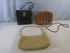 lot 18 image: (CSB) 3 PursesHand Bags Including SAK, Ferragamo and CEM (Note Any Name Brands May or May Not Be Authentic - Make An Appointment For Inspection If Needed)