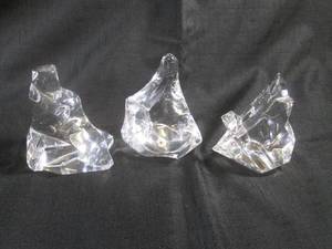 lot 24 image: (EW3) 3 Vintage Solid Glass Figures 2 Made In Germany 1 1986 Franklin Mint 4 18 to 4 34 Tall