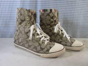 lot 49 image: (BS) Pair Vintage Coach High Tops Shoes Size 10 - PreownedPreworn