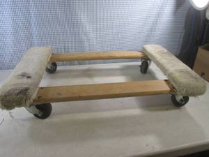 lot 78 image: (F-0) Wood with Carpet Padding Moving Dolly 31 x 20