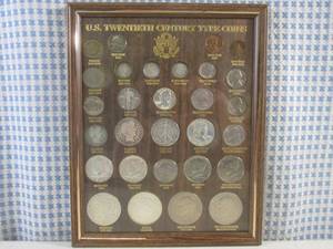 lot 100 image: (CNTR) Framed US Twentieth Century Type Coins