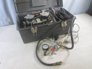 lot 116 image: (EW7) Homemade Portable Electric Air Pump Mounted In 18 Plastic Tool Box
