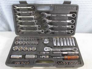 lot 119 image: (D-3) Metrinch Tool Set in Case with Snap On 14 drive ratchet