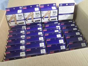 lot 166 image: (A-3) Case of 36 2-Pack Boxes Legs to Go Day Sheer Knee Highs Plus In Color Jet Black See Last Photo For Fit