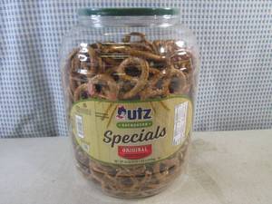 lot 241 image: (C-2) Large Container Original Sourdough Specials Pretzels 52oz (3 Pounds 4 Ounces) Best by May 2024