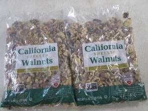 lot 255 image: (B-3) 2 Pounds of California Shelled Walnuts 2 - 1 Pound Bags Best by Aug 2024