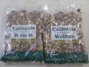 lot 258 image: (B-3) 2 Pounds of California Shelled Walnuts 2 - 1 Pound Bags Best by Aug 2024