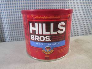 lot 268 image: (B-3) Can of Hills Bros Perfect Balance Medium Roast Ground Coffee 23oz Past Date