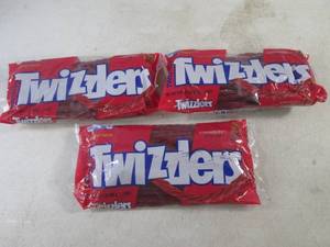 lot 279 image: (B-1) 3 Packages Strawberry Twizzler Twists 16oz Past Date