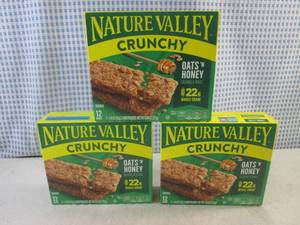 lot 282 image: (C-1) 3 Boxes of Nature Valley Crunchy Oats N Honey Granola Bars Best by May 2024