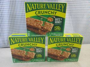 lot 283 image: (C-1) 3 Boxes of Nature Valley Crunchy Oats N Honey Granola Bars Best by May 2024