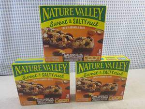 lot 284 image: (C-1) 3 Boxes of Nature Valley Dark Chocolate, Peanut & Almond Chewy Granola Bars Best by March 2024