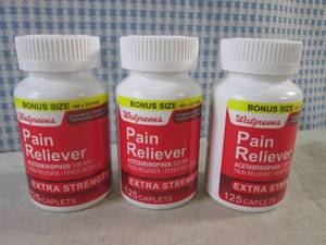 lot 305 image: (BSB) 3 Bottles of 125 Caplets Extra Strength Pain Reliever