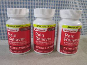 lot 306 image: (BSB) 3 Bottles of 125 Caplets Extra Strength Pain Reliever