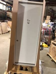 Steves & Sons 30 in. x 80 in. Element Series Flush White Primed Right-Hand Inswing Steel Prehung Front Door with 4-916 in. Frame  Customer Returns See Pictures