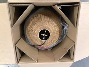 Hampton Bay Highler 1-Light Matte Black Pendant with Natural Rattan Shade  Customer Returns See Pictures