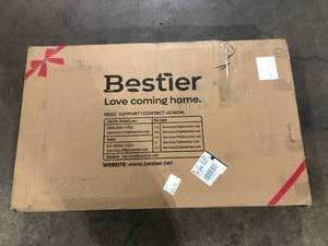 Bestier 3-Drawers White Wood LED Light Makeup Vanity Sets with Hooks and Bulid-in Outlets  Customer Returns See Pictures