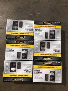 Lot of Defiant Single Cylinder Square Electronic Keypad Deadbolt Matte Black Customer Returns See Pictures