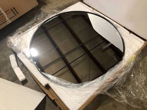 48 in. W x 48 in. H Round Metal Framed Black Vanity Mirror Dressing Mirror  Customer Returns See Pictures