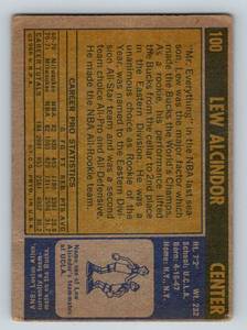 lot 7 image: Lew Alcindor 1971 Topps #100 Rare Vintage Basketball Card