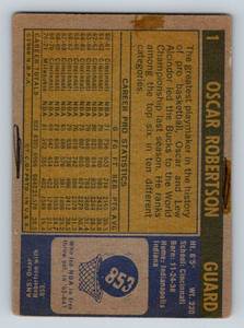 lot 8 image: Oscar Robertson 1971 Topps #1 Rare Vintage Basketball Card