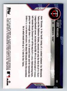 lot 67 image: Jose Miranda RC 2022 Topps Now #120 Rookie Minnesota Twins Baseball Card