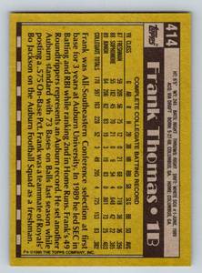 lot 94 image: Frank Thomas RC 1990 Topps #414 Rookie Baseball Card