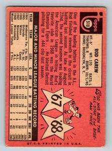 lot 14A image: Rod Carew 1969 Topps #510 Vintage Minnesota Twins Baseball Card