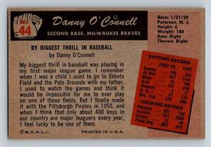 lot 47A image: 1955 Bowman Danny OConnell #44 Vintage Baseball Card