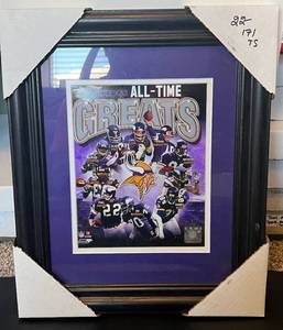lot 171 image: Minnesota Vikings All-Time Greats Photo Framed and Matted 17x14 Football
