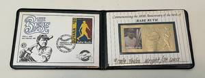 lot 182 image: Babe Ruth 1994 SSCA 100th Anniversary Gold Stamp Limited Edition #25000, Baseball