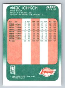 lot 164A image: Magic Johnson 1989-90 Fleer #67 Vintage Basketball Card
