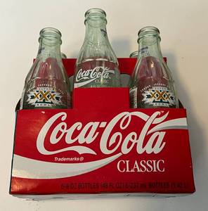 lot 202 image: Super Bowl XXX 1996 Coca Cola Bottles With Carrier - NFL Football