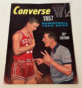 lot 218 image: 1957 Converse Basketball Year Book Magazine, 36th Edition, Vintage NBA