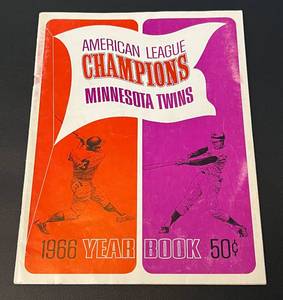 lot 224 image: 1966 Minnesota Twins American League Champions Yearbook Magazine Baseball