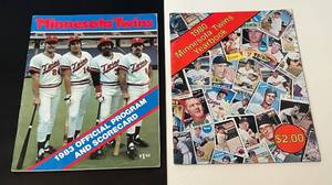 lot 226 image: 1980 and 1983 Minnesota Twins Yearbook and Official Program Scorecard Baseball