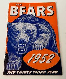 lot 228 image: 1952 Chicago Bears Official Yearbook Program Magazine - NFL Football Vintage