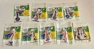 lot 188A image: 1983 Leaf Pennant Fever - Lot of 9 Pennants with Original Wrappers - Baseball Cards Vintage