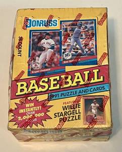 lot 72A image: 1991 Donruss Baseball Factory Sealed 36 Pack Box - NewSealed Baseball Cards